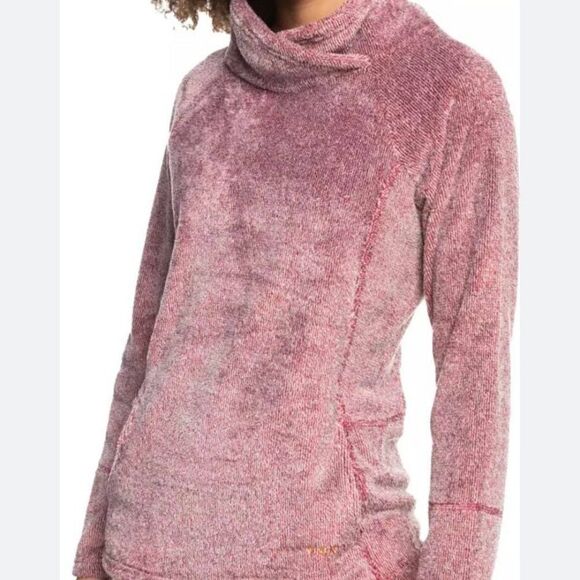 Roxy Tibetan Red Invisible Sun Fleece Pullover Size L - Picture 1 of 9